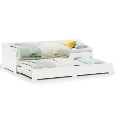 Berkfield Stylish Daybed With Trundle Without Mattress Irun White 90X200 Cm