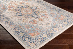 Livabliss Round Huntington Beach-Vintage Blue Beige Orange In- & Outdoor Rug 160 X 160 Cm Easy Care, Non Shedding - thumbnail 6