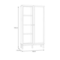 Furniture To Go Wensley Display Cabinet With 1 Door And  1 Glass Door In Light Grey And Oak Inc Led Lighting - thumbnail 9