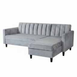 Dorel Home Celine Sto Sofabed Lshape Grey Velvet - thumbnail 4