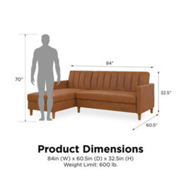 Dorel Home Celine Sto Sofabed Lshape Grey Velvet - thumbnail 8