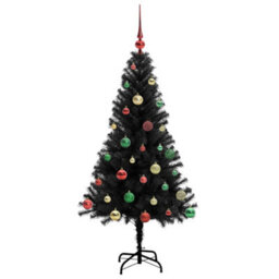 Vidaxl Christmas Tree With 150 Leds With Stand Black 150 Cm Pvc - thumbnail 6
