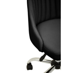 Orsina Ergonomic Ribbed Black And Chrome Home Office Chair, Comfortable Work From Home Chair, Movable Work Chair - thumbnail 9