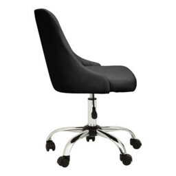 Orsina Ergonomic Ribbed Black And Chrome Home Office Chair, Comfortable Work From Home Chair, Movable Work Chair - thumbnail 3