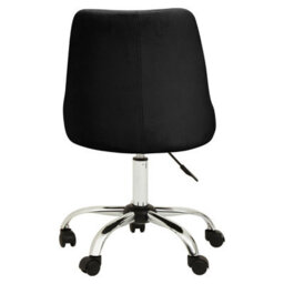 Orsina Ergonomic Ribbed Black And Chrome Home Office Chair, Comfortable Work From Home Chair, Movable Work Chair - thumbnail 4