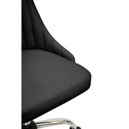Orsina Ergonomic Ribbed Black And Chrome Home Office Chair, Comfortable Work From Home Chair, Movable Work Chair - thumbnail 7