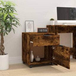Berkfield Mobile File Cabinet With Wheels Smoked Oak 45X38X54 Cm Engineered Wood - thumbnail 7