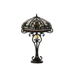 "Belofay Real Tiffany Stained Glass Handmade Table Lamps For Living Room, 16"" Wide, 30"" Height" - thumbnail 2