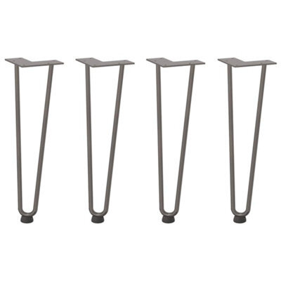Berkfield Modern Hairpin Legs For Coffee Table 4 Pcs Natural Steel 42 Cm Solid Steel