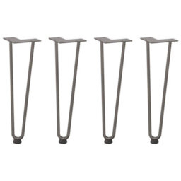 Berkfield Modern Hairpin Legs For Coffee Table 4 Pcs Natural Steel 42 Cm Solid Steel