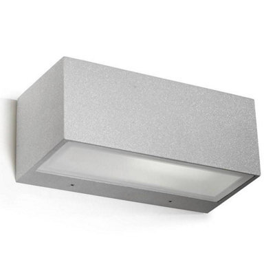 Luminosa Lighting Luminosa Nemesis Aluminium 1 Light Outdoor Wall Light Grey Ip54, E27 - image 1