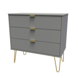 Linear Ready Assembled Matt Dark Grey 3 Drawer Wide Chest (H)695mm (W)765mm (D)415mm - thumbnail 1