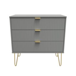 Linear Ready Assembled Matt Dark Grey 3 Drawer Wide Chest (H)695mm (W)765mm (D)415mm - thumbnail 2