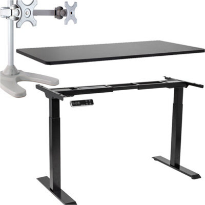 Loops Ergonomic Electric Height Adjustable Standing Desk With Dual Monitor Stand For Enhanced Workspace - image 1