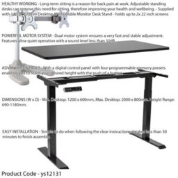 Loops Ergonomic Electric Height Adjustable Standing Desk With Dual Monitor Stand For Enhanced Workspace - thumbnail 2