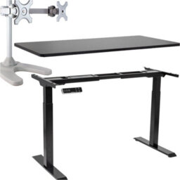 Loops Ergonomic Electric Height Adjustable Standing Desk With Dual Monitor Stand For Enhanced Workspace - thumbnail 1