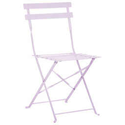 Beliani Purple Metal Folding Slatted Seat Back Outdoor Bistro Set - Compact 2-Seater, Ready-Assembled - thumbnail 4