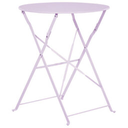 Beliani Purple Metal Folding Slatted Seat Back Outdoor Bistro Set - Compact 2-Seater, Ready-Assembled - thumbnail 6