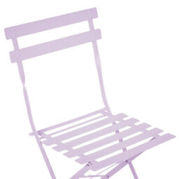 Beliani Purple Metal Folding Slatted Seat Back Outdoor Bistro Set - Compact 2-Seater, Ready-Assembled - thumbnail 8