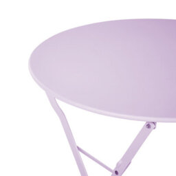 Beliani Purple Metal Folding Slatted Seat Back Outdoor Bistro Set - Compact 2-Seater, Ready-Assembled - thumbnail 9