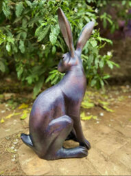 Inspirational Gifting Sitting Hare Garden Sculpture Cast In Aluminium - thumbnail 2