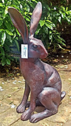 Inspirational Gifting Sitting Hare Garden Sculpture Cast In Aluminium - thumbnail 4