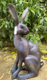 Inspirational Gifting Sitting Hare Garden Sculpture Cast In Aluminium