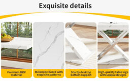 Btm Extendable Dining Table 118X157X75Cm, Minimalist Kitchen Or Living Room Table With Cross Legs - thumbnail 9