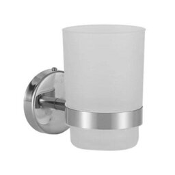 Stainless Steel Wall Mounted Toothbrush Holder With Tumbler & Bathroom Storage Shelf