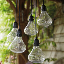 Battery Powered Bubbles 5 Drop Pendant Light With Warm White Led's - Weatherproof Home Or Garden Hanging Staggered Height Lighting - thumbnail 3