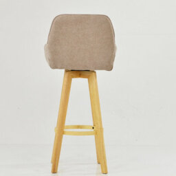 Lakeland Furniture Karlstad Fawn Brown Fabric Wooden Leg Base Bar Stool - thumbnail 6