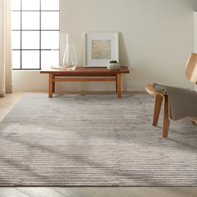 Grey Handmade Luxurious Modern Abstract Striped Rug For Bedroom & Living Room-160Cm X 221Cm - image 1