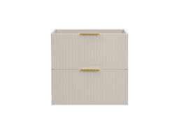 Impact Furniture Bathroom Vanity Unit 600mm Sink Cabinet Beige Cashmere Modern Wall Floating Fluted Ribbed Drawers Storage Adel - thumbnail 6