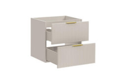 Impact Furniture Bathroom Vanity Unit 600mm Sink Cabinet Beige Cashmere Modern Wall Floating Fluted Ribbed Drawers Storage Adel - thumbnail 7