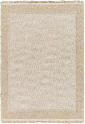 Livabliss Mirage Cottage Tan Beige Fringe Indoor & Outdoor Jute-Look Rug 200 X 275 Cm Easy To Clean, Perfect For Balcony Or Dining Room - image 1
