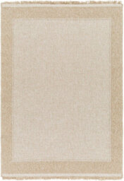 Livabliss Mirage Cottage Tan Beige Fringe Indoor & Outdoor Jute-Look Rug 200 X 275 Cm Easy To Clean, Perfect For Balcony Or Dining Room - thumbnail 1