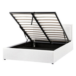 Beliani Ottoman Bed Boucle Montlaur 140 X 200 Cm (Eu Double) White - thumbnail 6