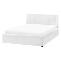 Beliani Ottoman Bed Boucle Montlaur 140 X 200 Cm (Eu Double) White - thumbnail 8