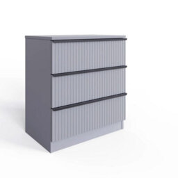 Fwstyle 3 Drawer Chest Of Drawers Dark Matt Grey - thumbnail 1