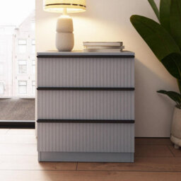 Fwstyle 3 Drawer Chest Of Drawers Dark Matt Grey - thumbnail 3