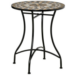 Outsunny 60Cm Mosaic Round Bistro Table Outdoor Garden Side Table, Grey - thumbnail 2