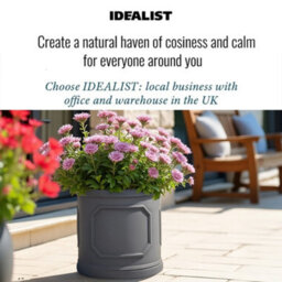 Set Of 2 Idealist™ (Dia)26Cm Plant Pot, Charcoal Grey Reinforced Stone Chelsea Cylinder Planter, Outdoor Plant Pot D30 H30 Cm, 21L - thumbnail 9