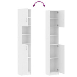 Vidaxl Bathroom Cabinet White 32X25.5X190 Cm Engineered Wood Bathroom Cabinets - thumbnail 9