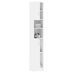 Vidaxl Bathroom Cabinet White 32X25.5X190 Cm Engineered Wood Bathroom Cabinets - thumbnail 4