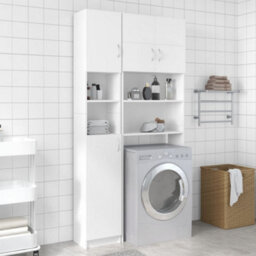 Vidaxl Bathroom Cabinet White 32X25.5X190 Cm Engineered Wood