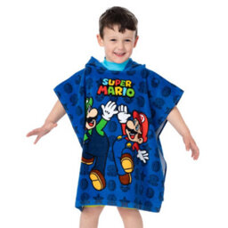 Super Mario Childrens/kids Hooded Towel Blue (One Size) - thumbnail 2