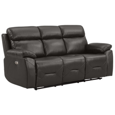 Furniture Instore Renato Genuine Leather Grey Electric Power Recliner 3 Seater - image 1
