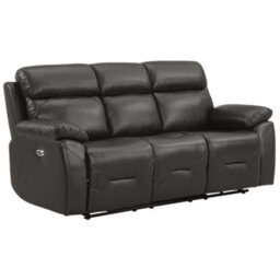 Furniture Instore Renato Genuine Leather Grey Electric Power Recliner 3 Seater - thumbnail 1
