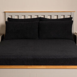 OHS Teddy Fleece Pillowcase Cover Bedding Set 2 X Thermal, 50 X 75Cm -  Black - thumbnail 2