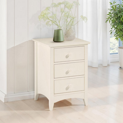 Julian Bowen Cameo 3 Drawer Bedside - Stone White - image 1
